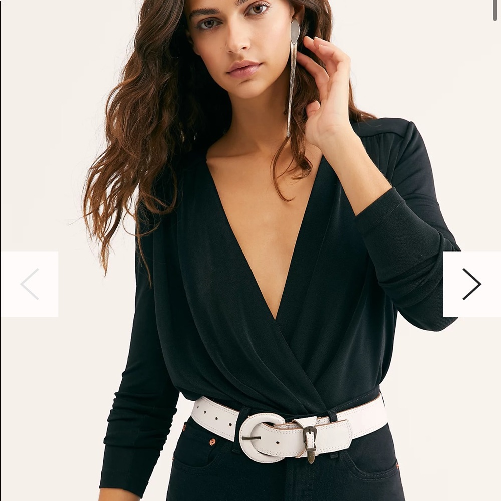 NWT Free People Turnt Black Body Suit